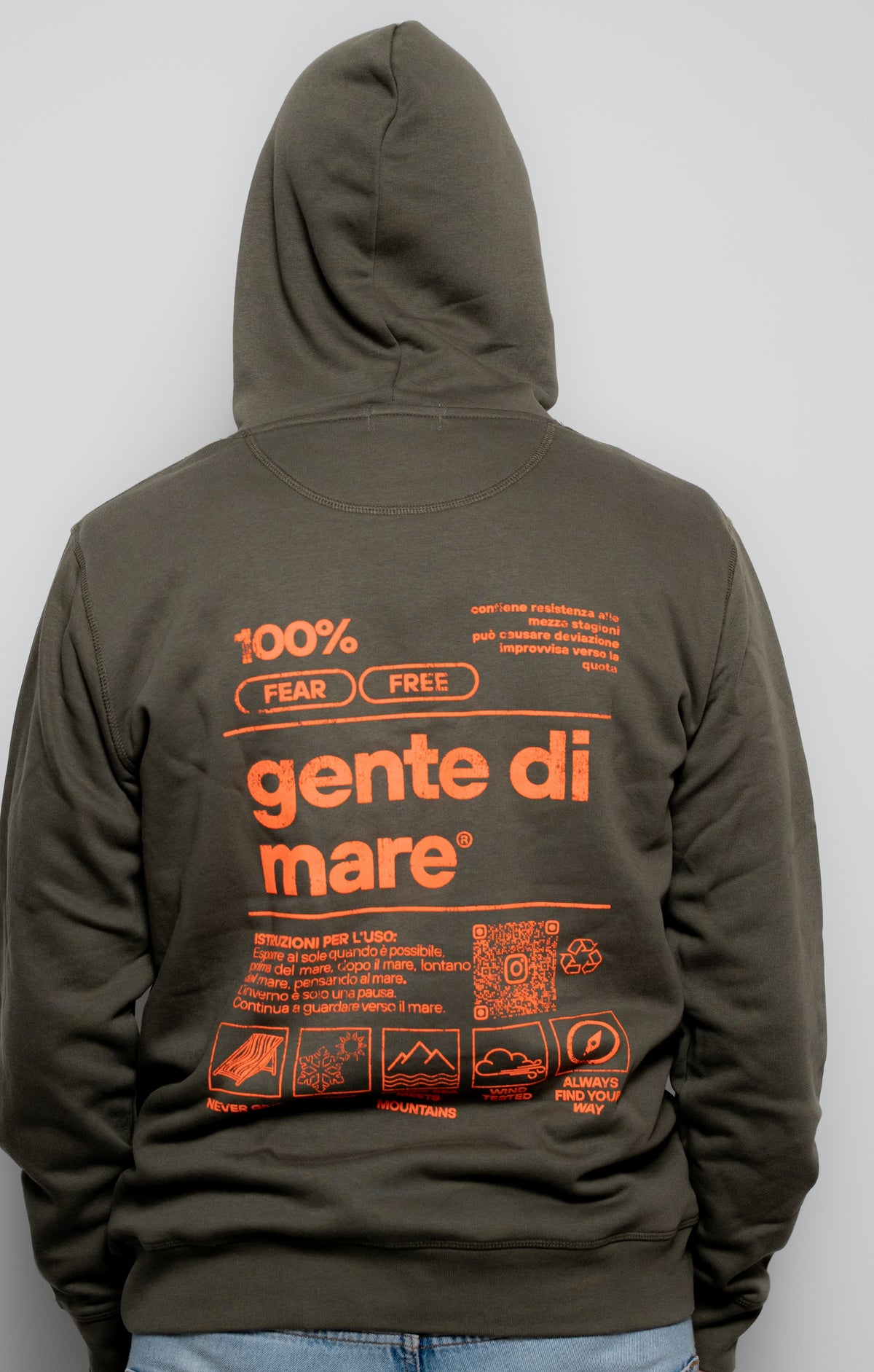 FELPA CAPPUCCIO DISTRESSED ISTITUZIONALE