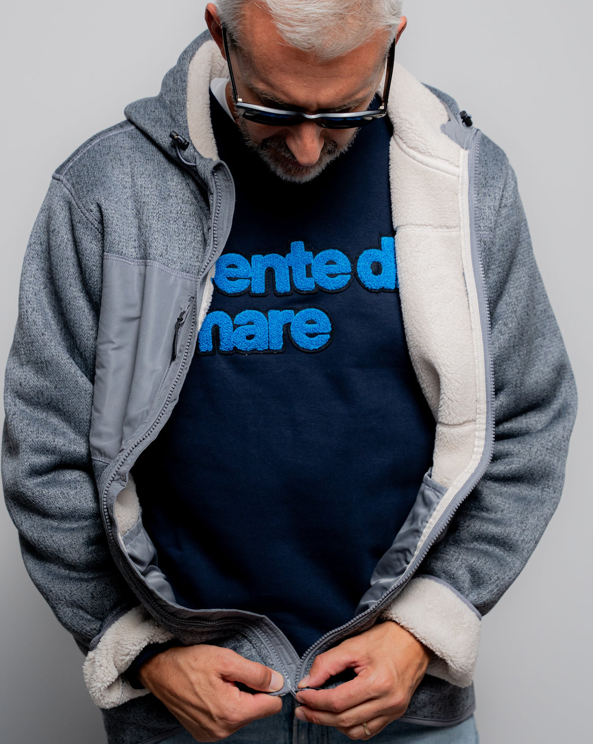 GIACCA IN MAGLIA FELPATA - zip e cappuccio