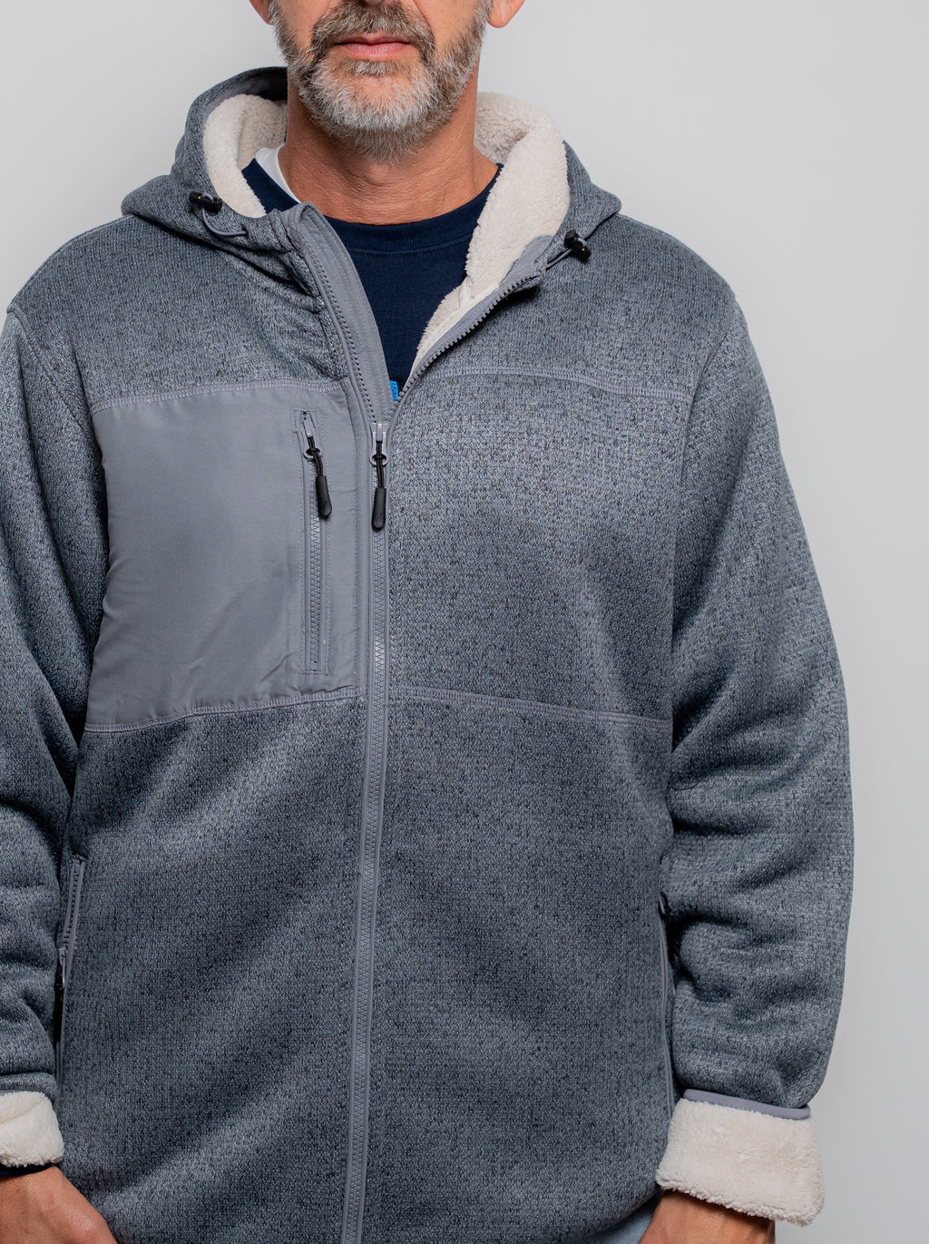 GIACCA IN MAGLIA FELPATA - zip e cappuccio