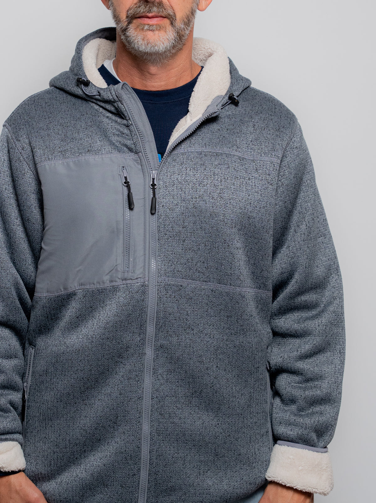 GIACCA IN MAGLIA FELPATA - zip e cappuccio