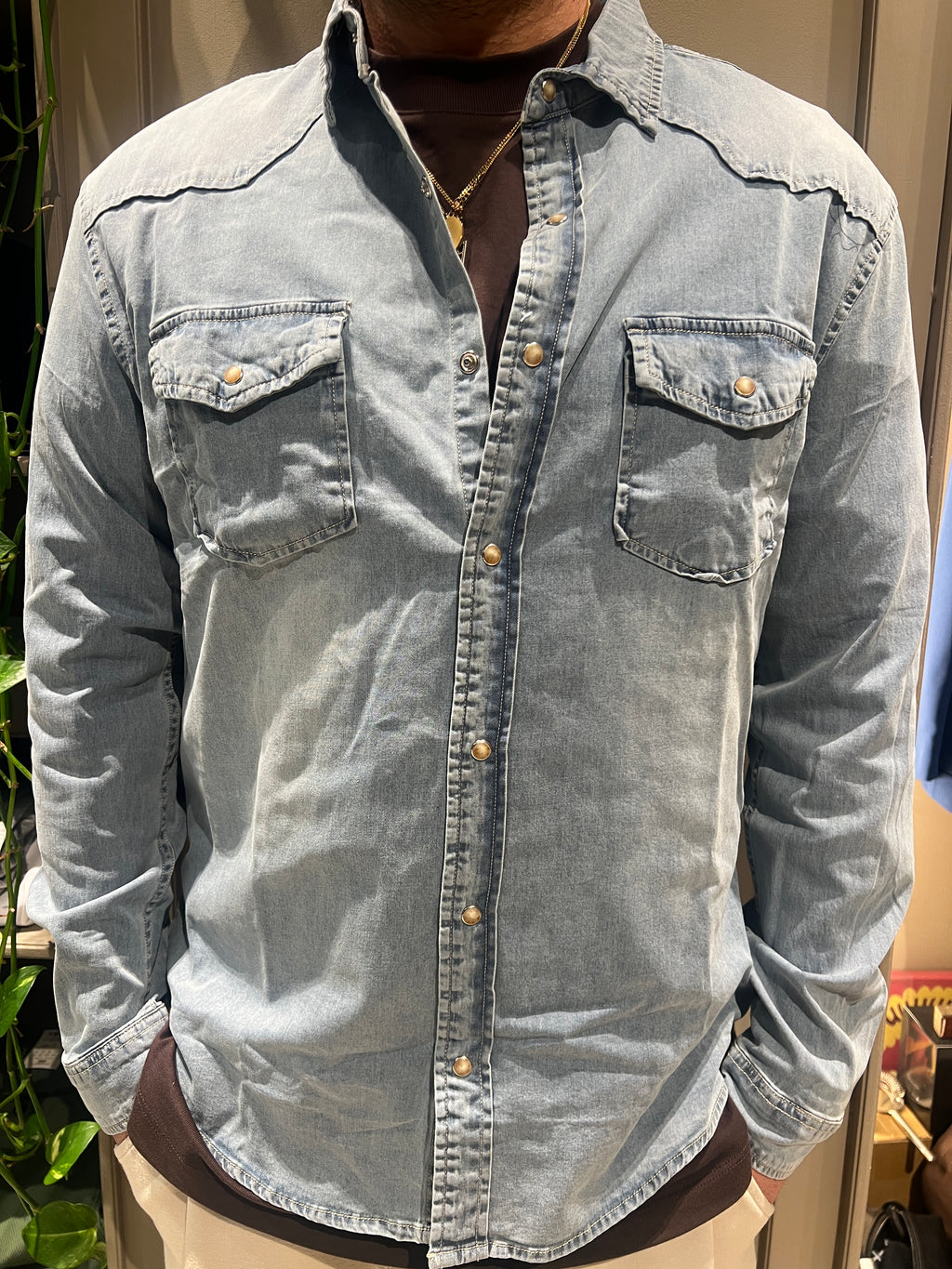 CAMICIA DENIM STAMPA