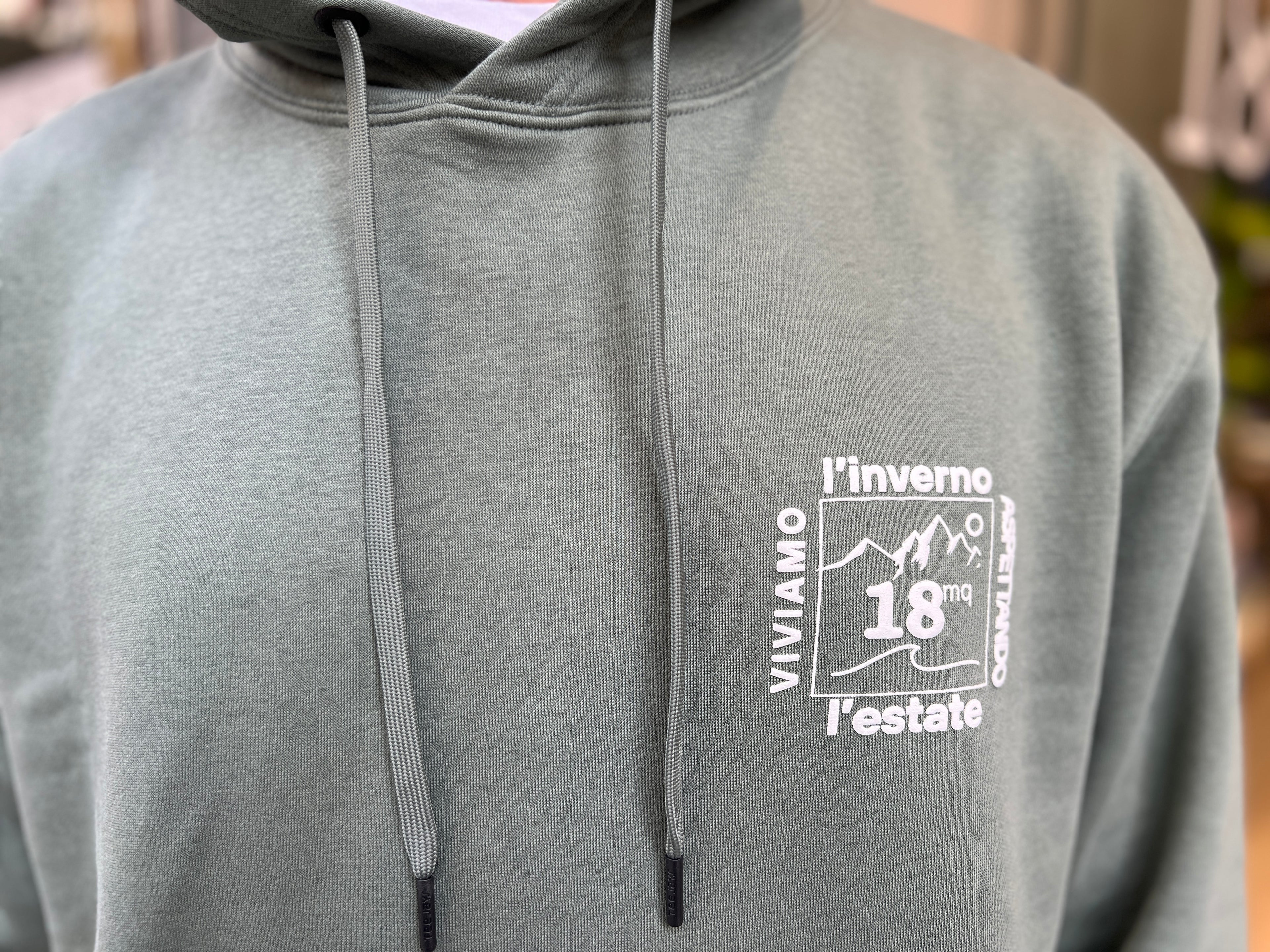 Felpa con cappuccio - VERDE SALVIA