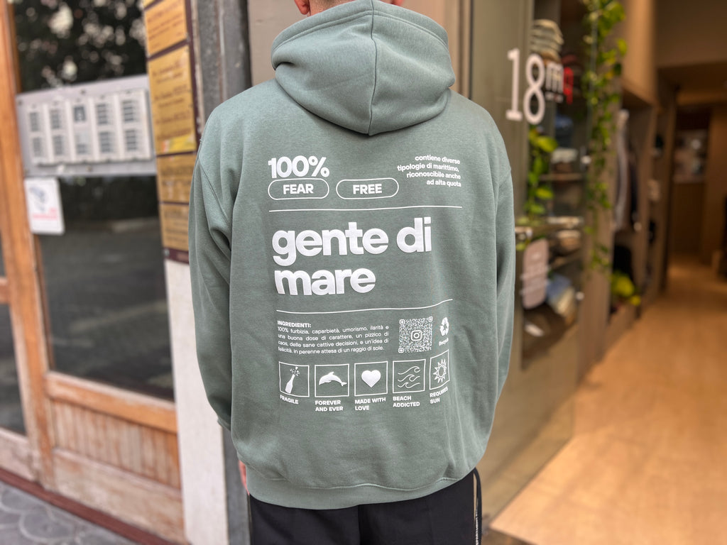 Felpa con cappuccio - VERDE SALVIA