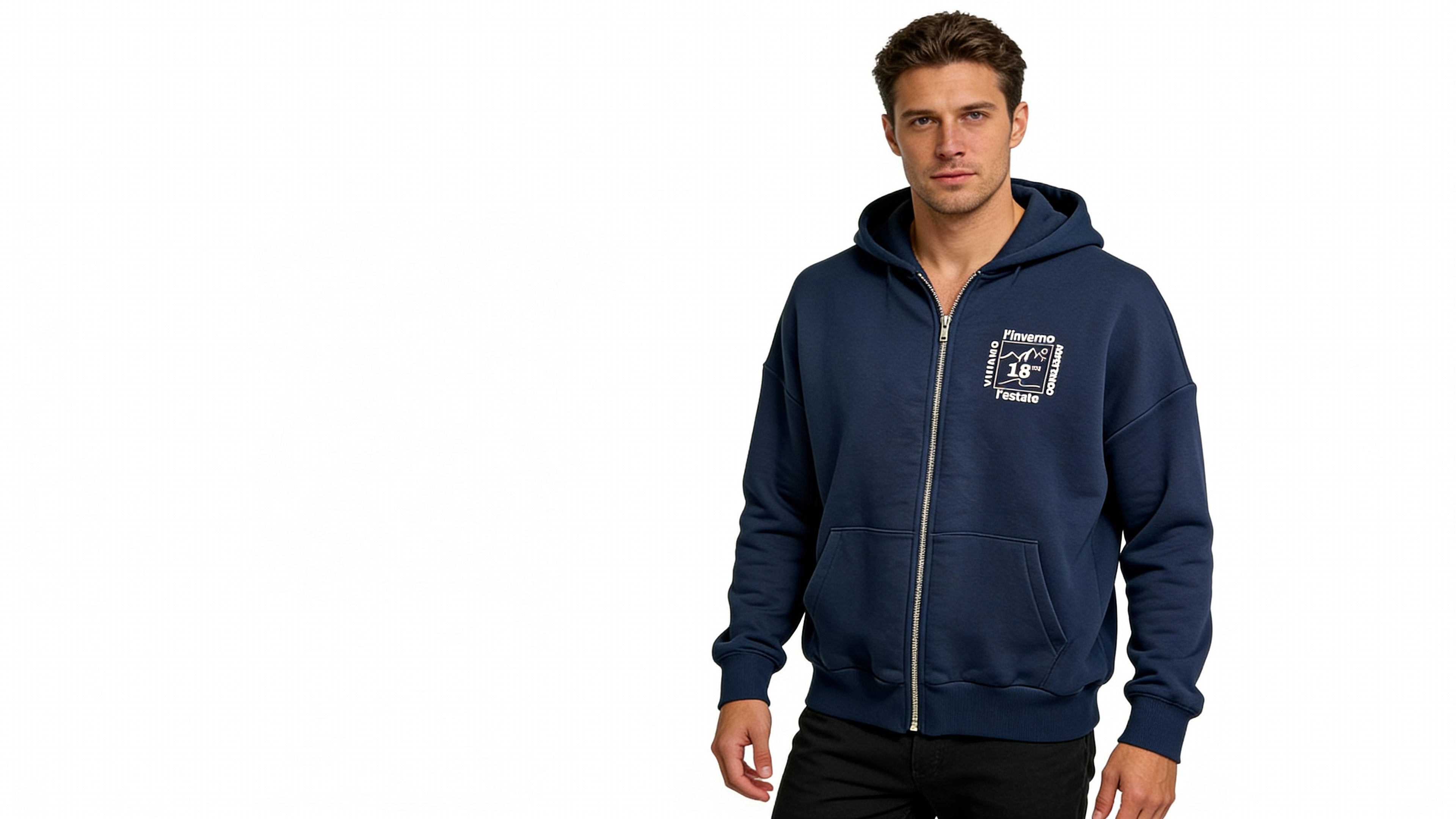 FELPA ZIP E CAPPUCCIO